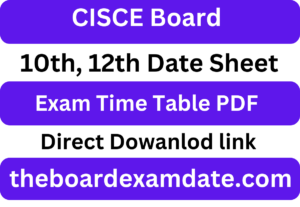 ISC ICSE Date Sheet